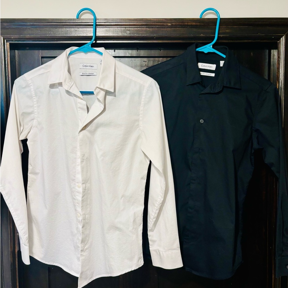 Calvin Klein Boy’s Dress Shirts in Black and White